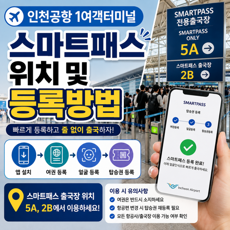 인천공항 1여객터미널 스마트패스 등록 및 위치