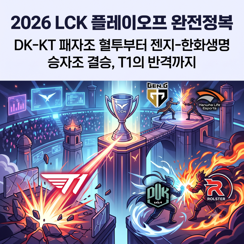 2026 LCK 플레이오프 완전정복: DK-KT 패자조 혈투부터 젠지-한화생명 승자조 결승, T1의 반격까....