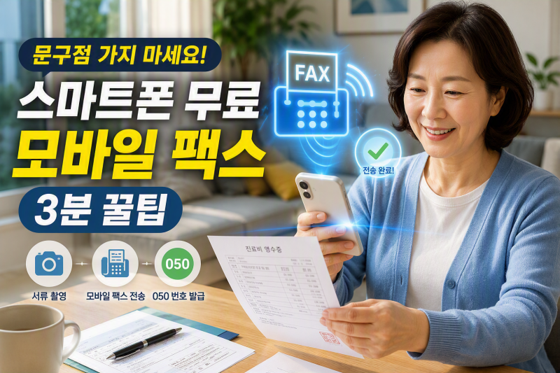 "문구점·동사무소 가지 마세요!" 스마트폰 무료 모바일 팩스 보내기 3분 완성법 (보험금 청구....