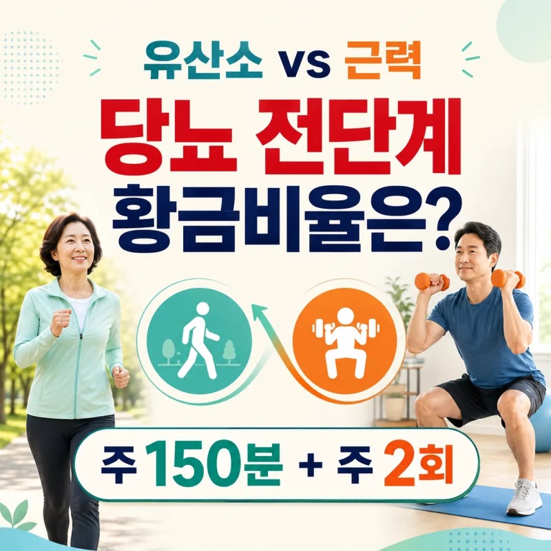 유산소 운동 근력 운동 황금비율｜저속노화 시대의 당뇨 전단계 맞춤 운동법