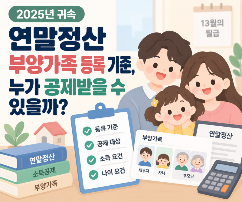 연말정산 부양가족 등록 기준, 누가 공제받을 수 있을까? (2025년 귀속)