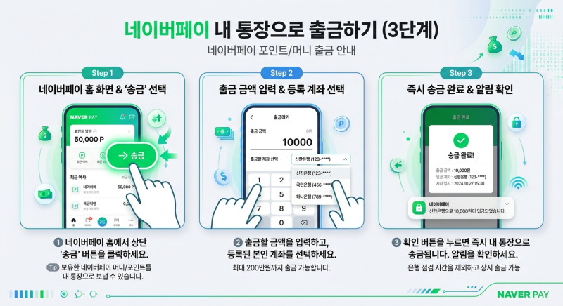 [네이버페이 현금화] 머니 출금 계좌 이체 방법부터 포인트 활용 꿀팁까지!