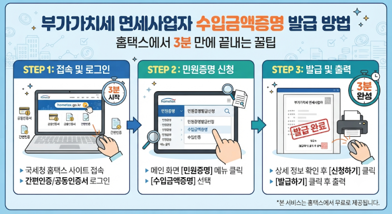 부가가치세 면세사업자 수입금액증명 발급 방법 홈택스에서 3분 만에 끝내는 꿀팁