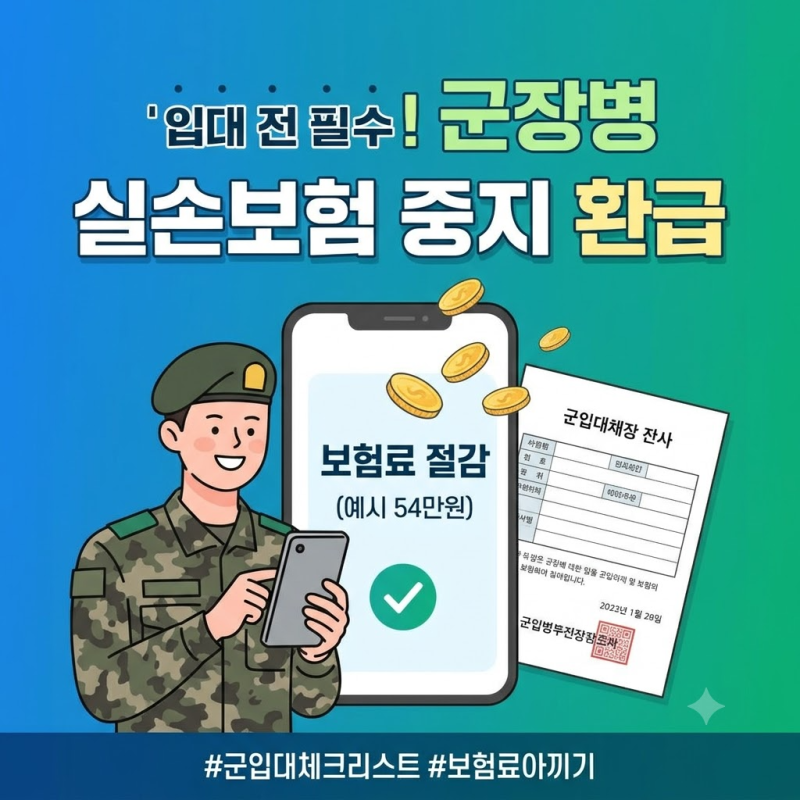 입대 전 실손보험 중지 환급 방법 "군대 가는데 보험료 50만원 날릴 뻔?" 필수 준비서류 및 신....