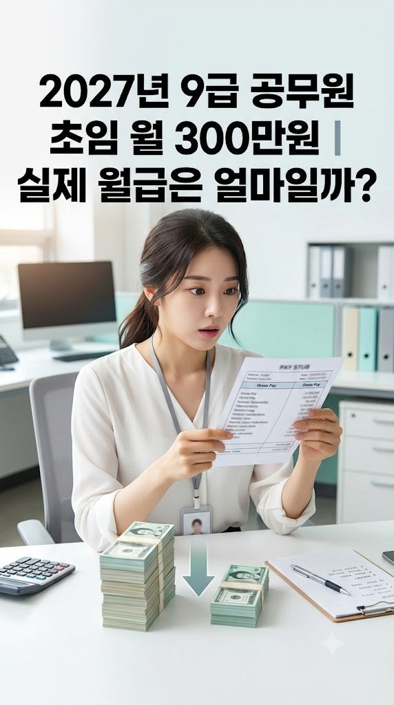 2027년 9급 공무원 초임 월 300만원｜실제 월급은 얼마일까?