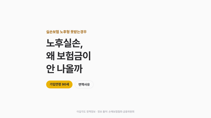 노후실손보험 못 받는 경우, 이유부터 확인