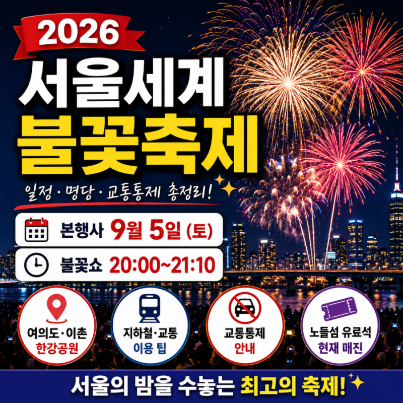 2026 서울세계불꽃축제 일정｜여의도 불꽃축제 시간·명당·교통통제·현장상황 총정리