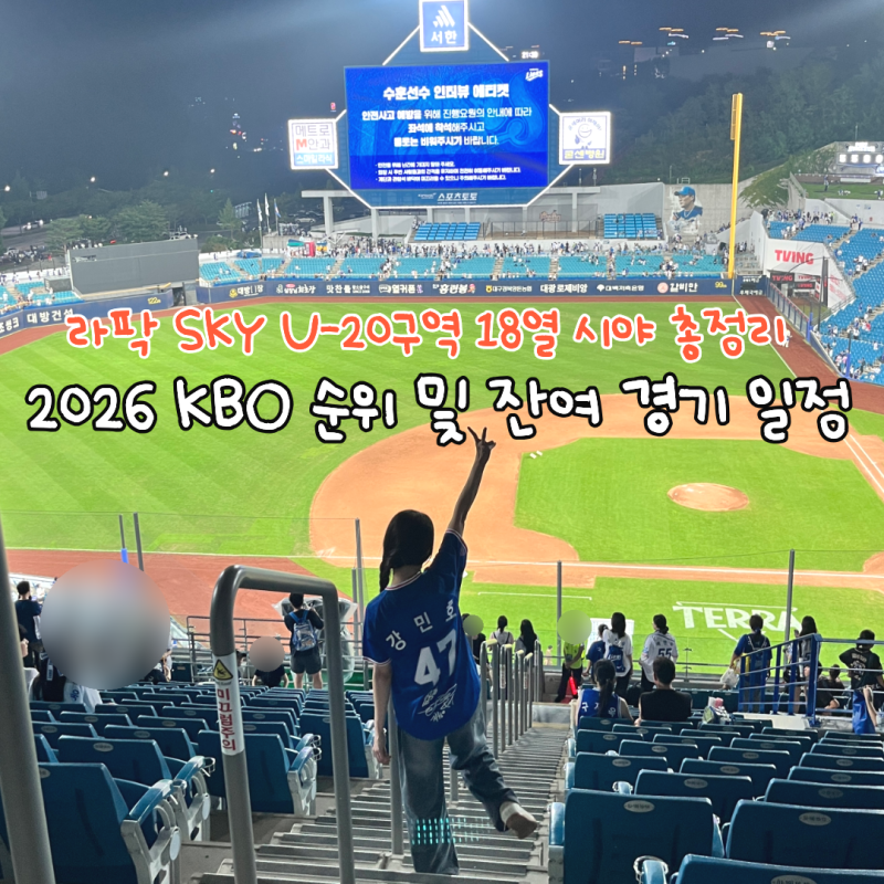 대구 라이온즈파크 SKY U-20구역 18열 시야 후기 (9월 2일 직관 일기) + 2026 KBO 순위 및 잔여 경기 ....