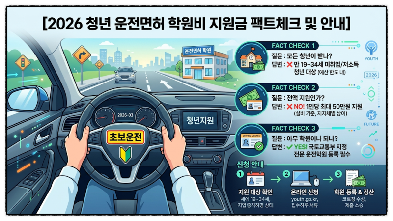 2026 청년 운전면허 지원금 팩트체크: 진짜 받을 수 있는 대상과 신청 방법 총정리