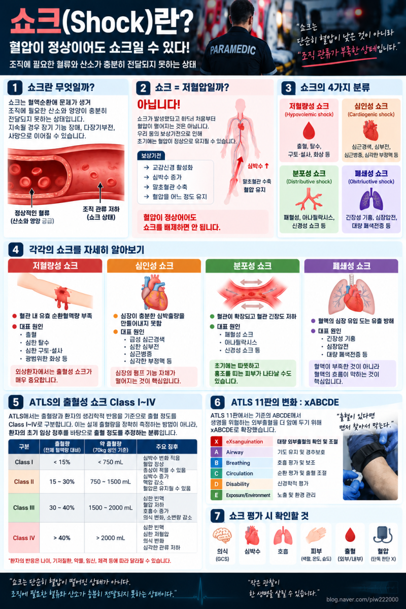 [응급구조사] 쇼크(Shock)란?｜혈압이 정상이어도 쇼크일 수 있을까? ATLS로 알아보기