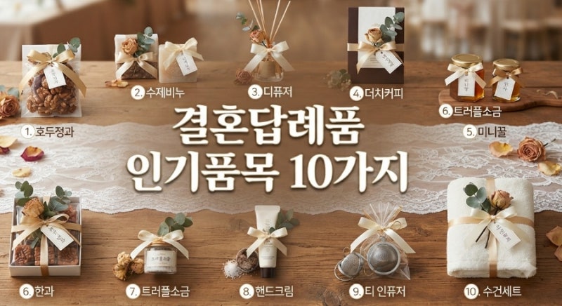 결혼식 답례품 인기 순위10가지 종류 추천! 센스있고 의미 있는 하객 선물 리스트