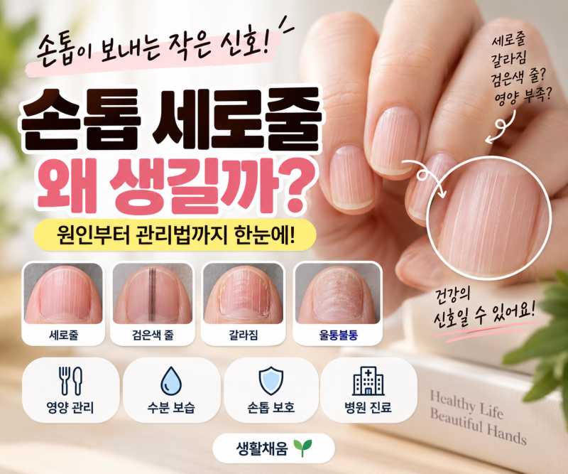 손톱 세로줄 원인, 검은색·갈라짐까지 생긴다면? 영양 부족일까?