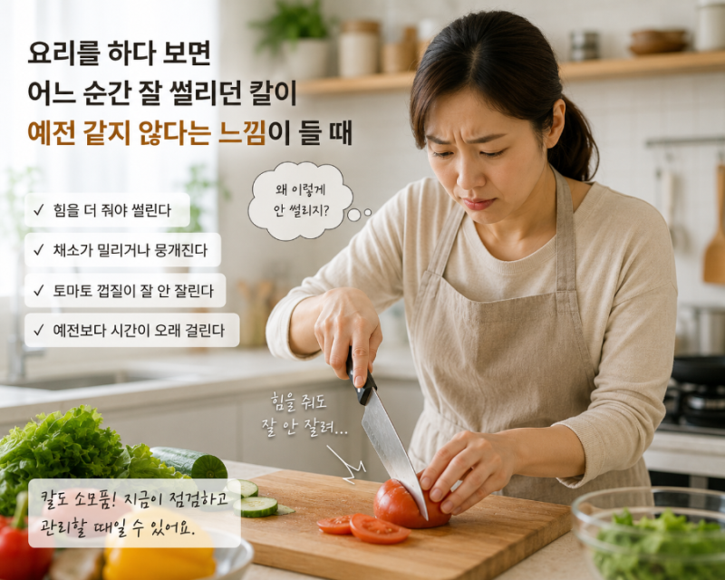 주방칼 무뎌지면 바꿔야 할까? 칼 가는 법부터 녹 제거·교체 신호·안전하게 버리는 방법까....