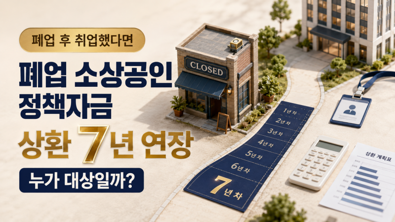 폐업 소상공인 정책자금, 상환 7년 연장 누가 되나?