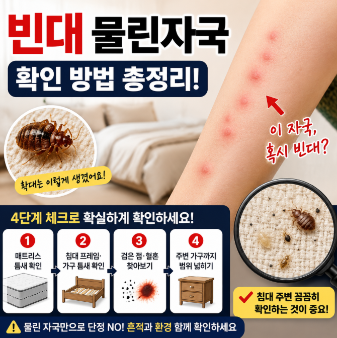 빈대 물린자국일까? 침대에서 확인해야 할 4가지