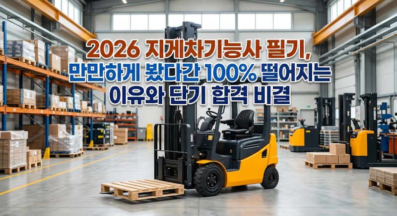 2026 지게차기능사 필기, 만만하게 봤다간 100% 떨어지는 이유와 단기 합격 비결