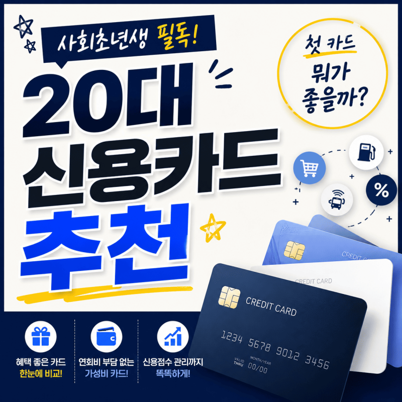 20대 신용카드 추천, 사회초년생 첫 카드 뭐가 좋을까?