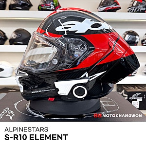 [88모토 창원점] ALPINESTARS S-R10 ELEMENT 알파인스타 헬멧 블랙 레드 출고
