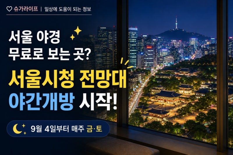 서울 야경 무료로 보는 곳? 9월 4일부터 서울시청 전망대 야간개방
