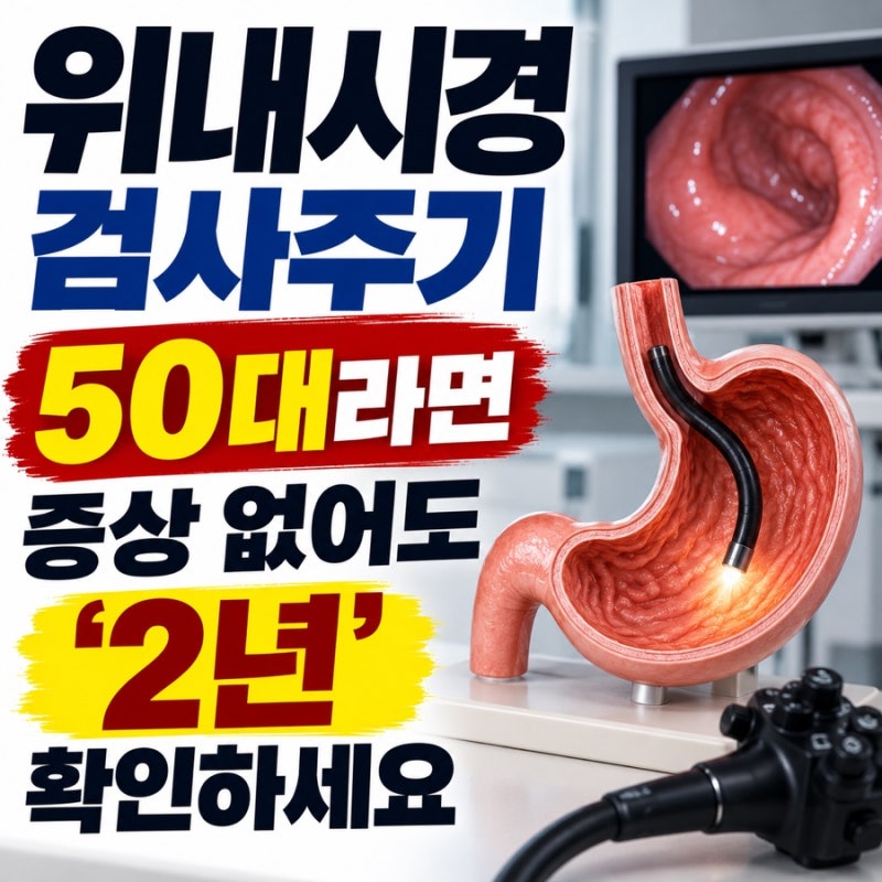 위내시경 검사주기, 50대라면 증상 없어도 ‘2년’ 확인하세요