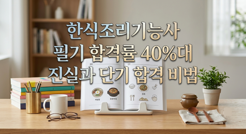 한식조리기능사 필기 합격률 40%대 진실과 단기 합격 비법