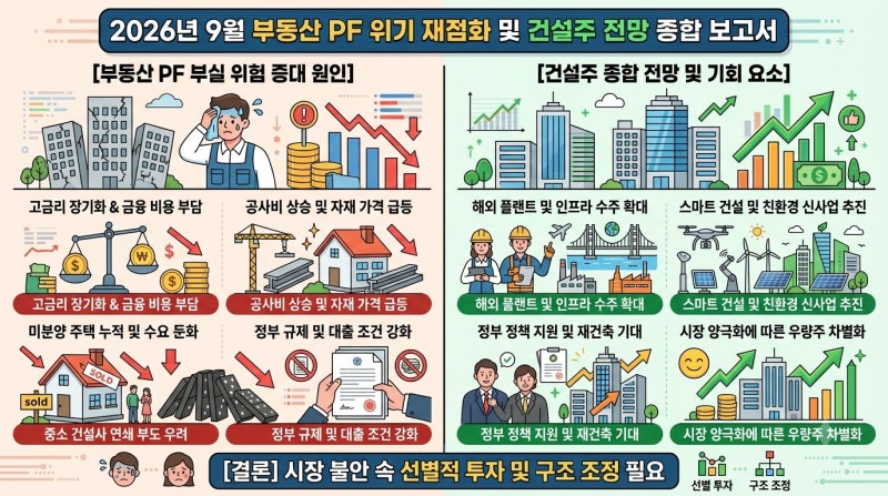 2026년 9월 부동산 PF 우려 재부각과 건설주 전망 총정리