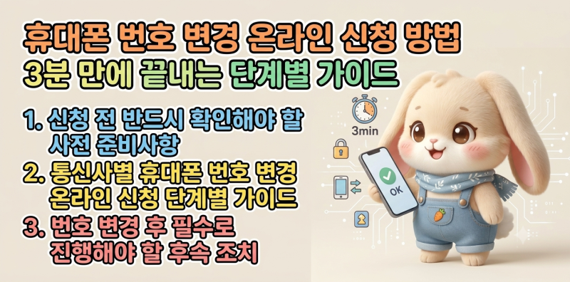 휴대폰 번호 변경 온라인 신청 방법 3분 만에 끝내는 단계별 가이드