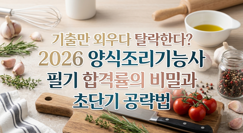 기출만 외우다 탈락한다? 2026 양식조리기능사 필기 합격률의 비밀과 초단기 공략법