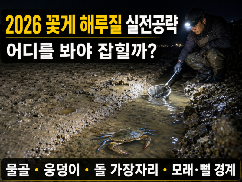 2026 꽃게 해루질 초보자 실전공략｜잡는 법·찾는 자리·준비물·금어기 총정리