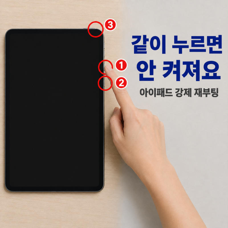 "사과가 안 뜨는데" 아이패드 강제 재부팅 안됨 고장인지 가리는 순서