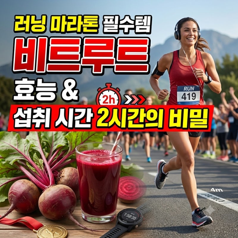 러닝 마라톤 필수템 비트루트 효능, 섭취 시간 2시간의 비밀
