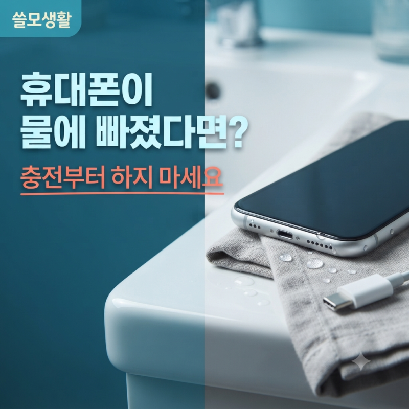 휴대폰이 물에 빠졌다면? 충전하지 말고 먼저 이렇게 대처하세요!