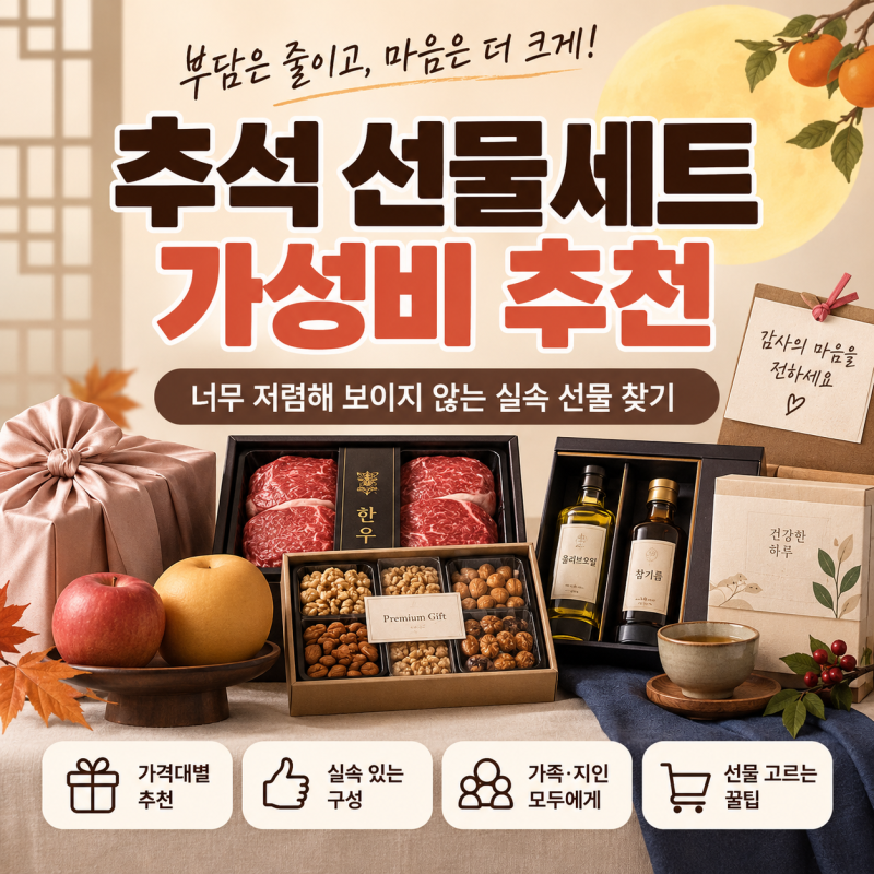 가성비 괜찮은 추석 선물세트 추천 너무 저렴해 보이지 않는 실속 선물