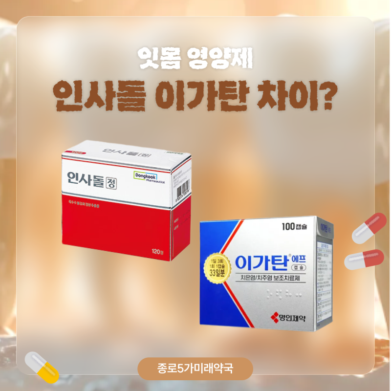 이가탄 효능과 인사돌 차이점,잇몸 붓기, 출혈, 흔들림 증상별 효능 정리