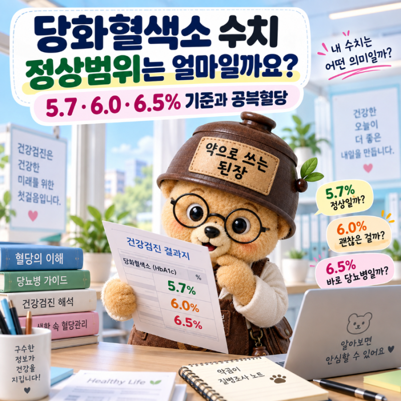 당화혈색소 수치 정상범위는 얼마일까요? 5.7·6.0·6.5% 기준과 공복혈당