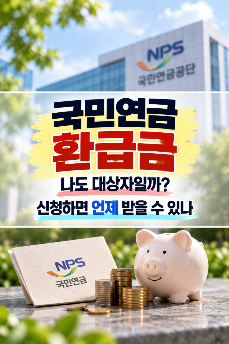 국민연금 환급금.나도 대상자일까? 신청하면 언제 받을 수 있나
