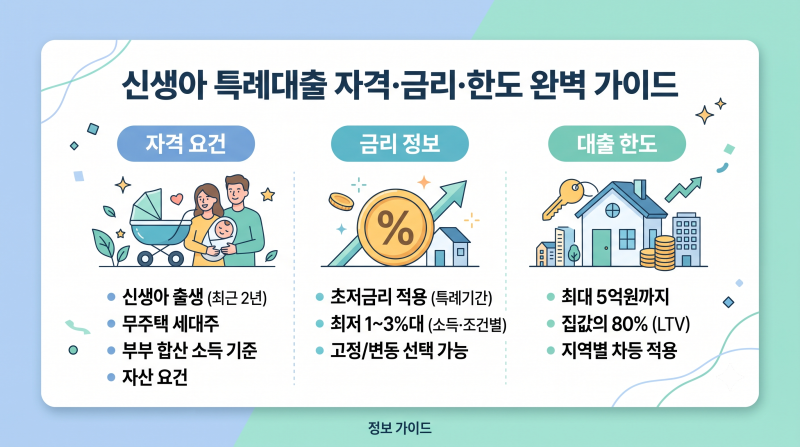신생아 특례대출 자격 조건과 금리·한도 총정리 (디딤돌·버팀목 완벽 비교)