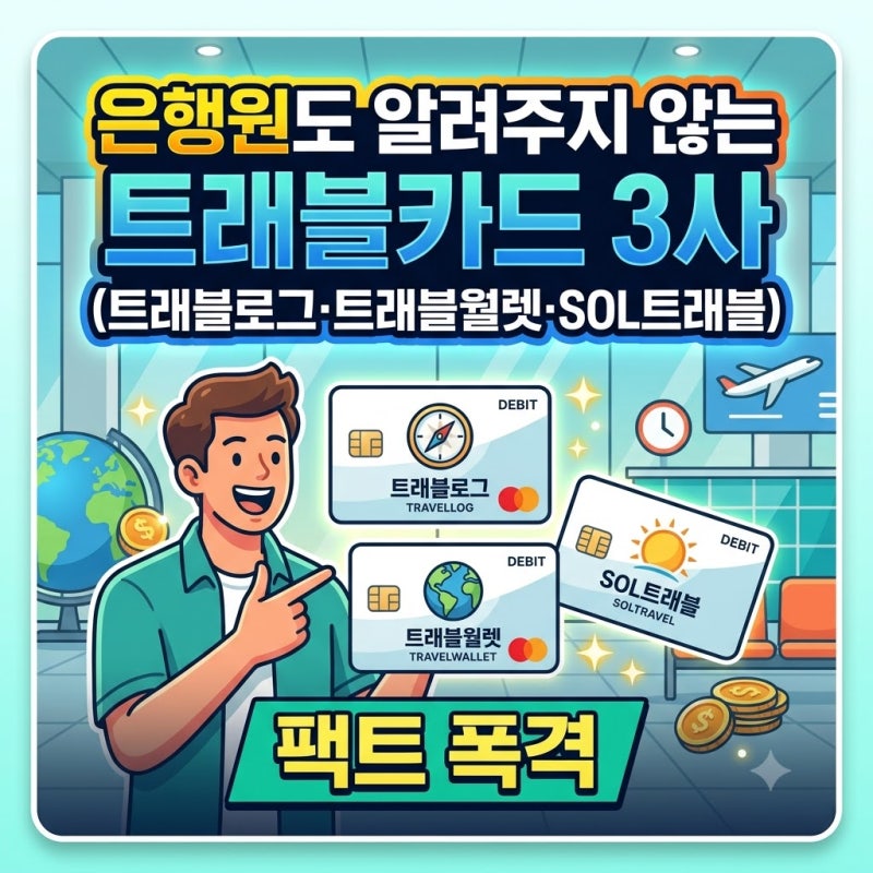[해외여행 재테크 2편] "은행원도 알려주지 않는" 트래블카드 3사(트래블로그·트래블월렛·SOL....