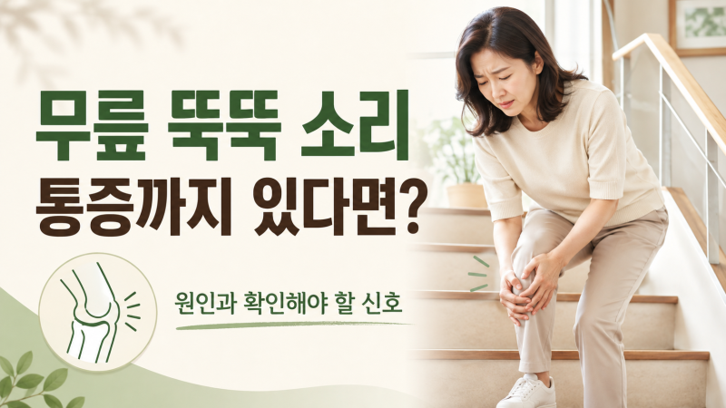 무릎 뚝뚝 소리 통증까지 있다면? 원인과 확인해야 할 신호, 스트레칭 방법
