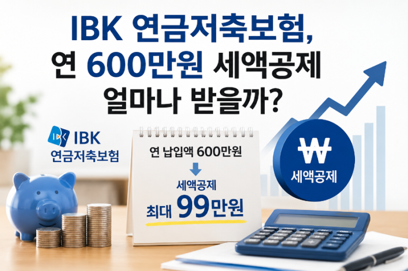 IBK 연금저축보험, 연 600만원 세액공제 얼마나 받을까?