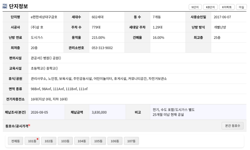 대구 북구 이편한세상대구금호 아파트 경매 1억 8천만원대 2025타경9934 사진 12
