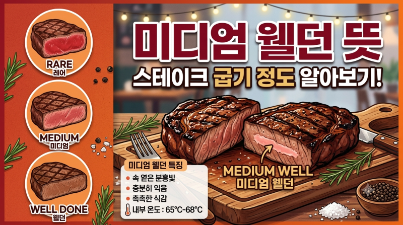 스테이크 미디엄 웰던 뜻과 특징! 굽기 단계 총정리