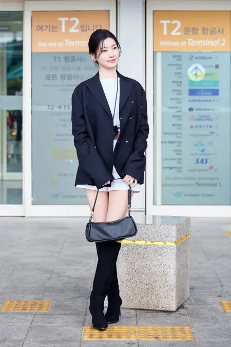 정소민 공항패션 파리 출국길, 머리부터 발끝까지 롱샴 풀세팅 가격 정리