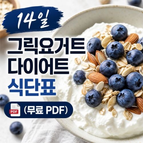 그릭요거트 다이어트 챌린지 14일 식단표 공유! (칼로리, 토핑 조합, 운동 루틴 무료 다운)