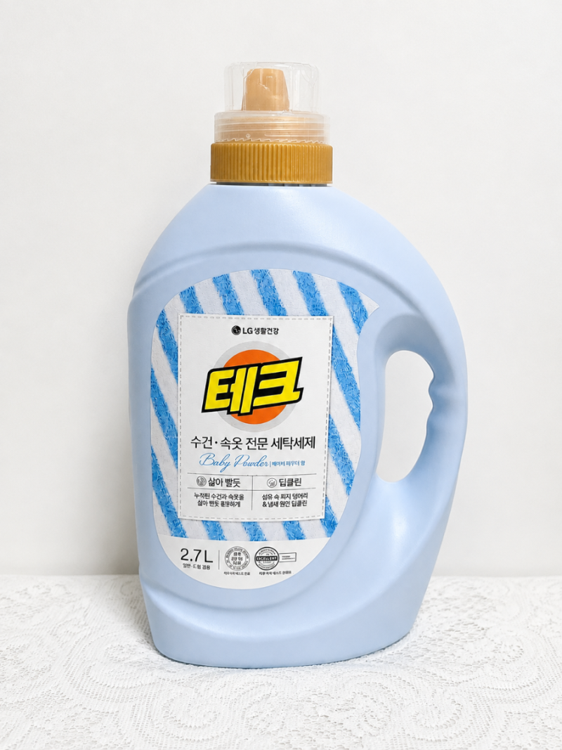 수건 꿉꿉한 냄새 없애는 수건 세탁법! 테크 세제와 화이트식초 꿀조합