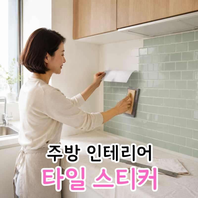주방 타일 시트지 스티커로 셀프 부분 인테리어