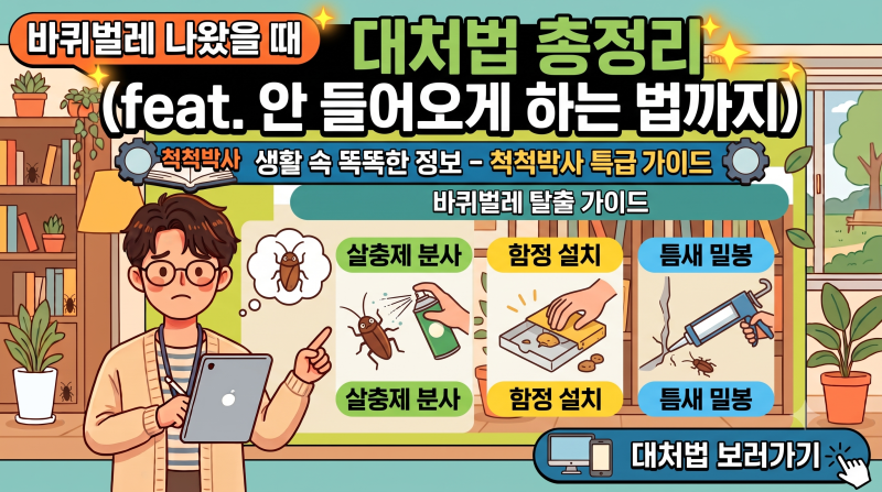 바퀴벌레 나왔을 때 대처법 총정리 (feat. 안 들어오게 하는 법까지)