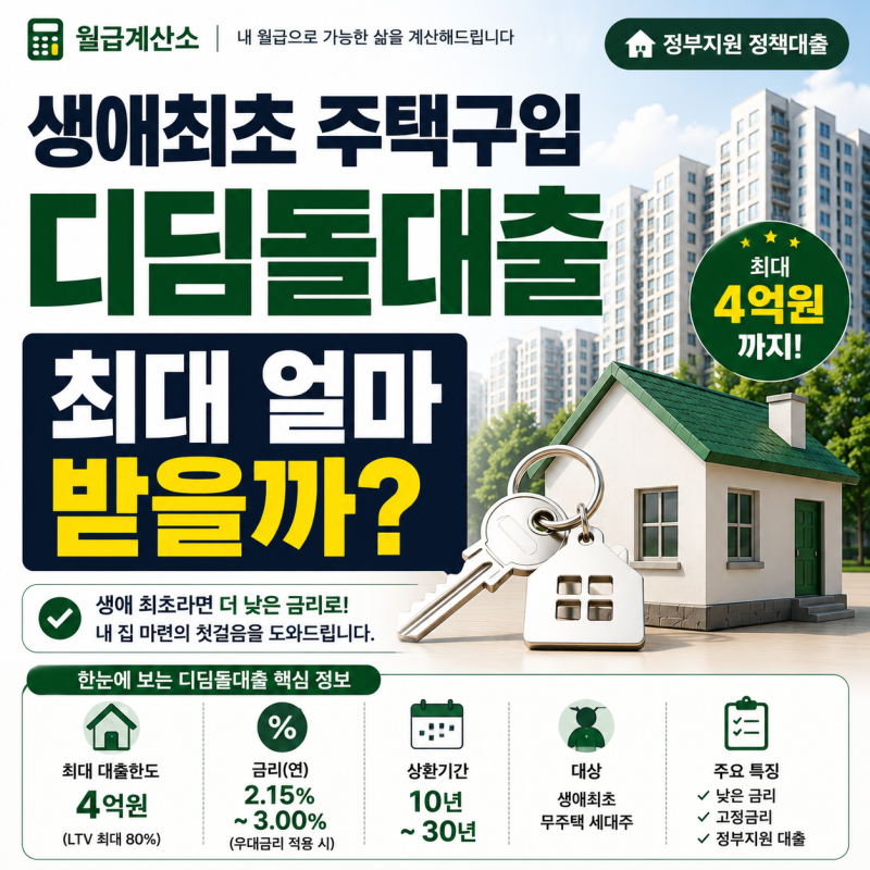 생애최초 디딤돌대출, 2026년 최대 얼마까지 받을 수 있을까?