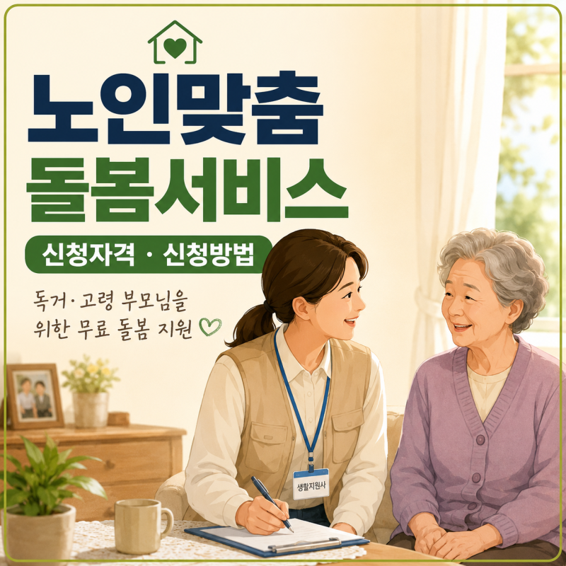 노인맞춤돌봄서비스 신청방법 및 자격｜독거·고령 부모님을 위한 무료 돌봄