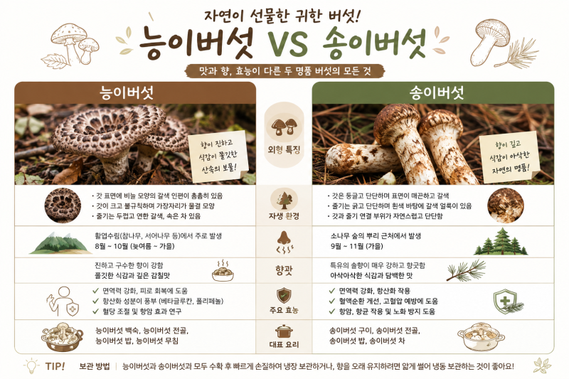 자연산 능이버섯 구별법과 kg당 시세 총정리